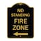 Signmission No Standing Fire Zone W/ Left Arrow, Black & Gold Aluminum Sign, 18" x 24", BG-1824-23586 A-DES-BG-1824-23586 - alternate 1